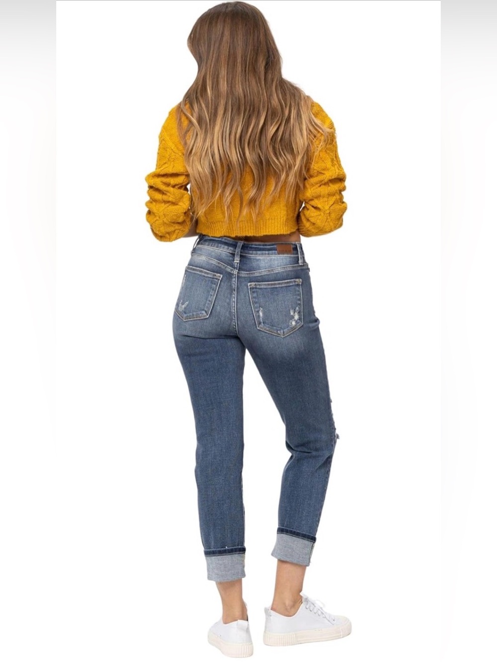 Judy Blue JB8275MD Boyfriend Straight-Leg Distressed Light Blue Jeans 15/32 - Picture 4 of 13